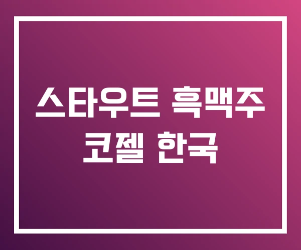 스타우트 흑맥주 코젤 한국