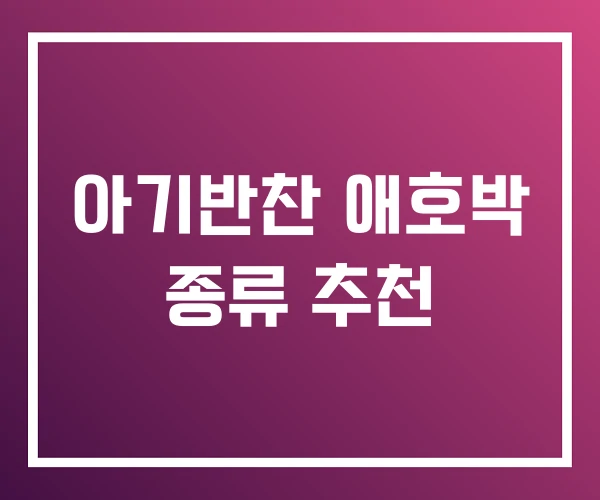 아기반찬 애호박 종류 추천 아기반찬 애호박 종류 추천