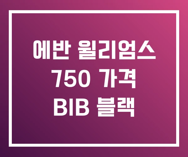 에반 윌리엄스 750 가격 BIB 블랙 에반 윌리엄스 750 가격 BIB 블랙