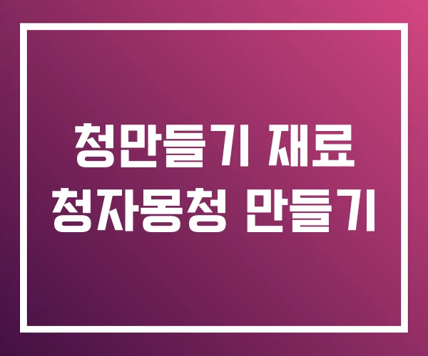 청만들기 재료 청자몽청 만들기