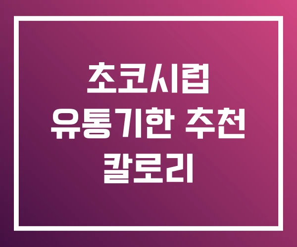 초코시럽 유통기한 추천 칼로리 초코시럽 유통기한 추천 칼로리