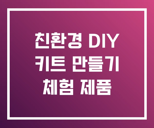 친환경 DIY 키트 만들기 체험 제품