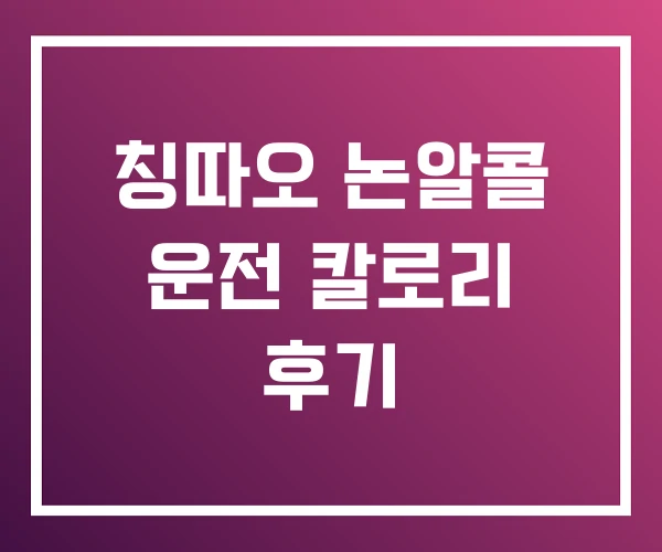 칭따오 논알콜 운전 칼로리 후기 칭따오 논알콜 운전 칼로리 후기
