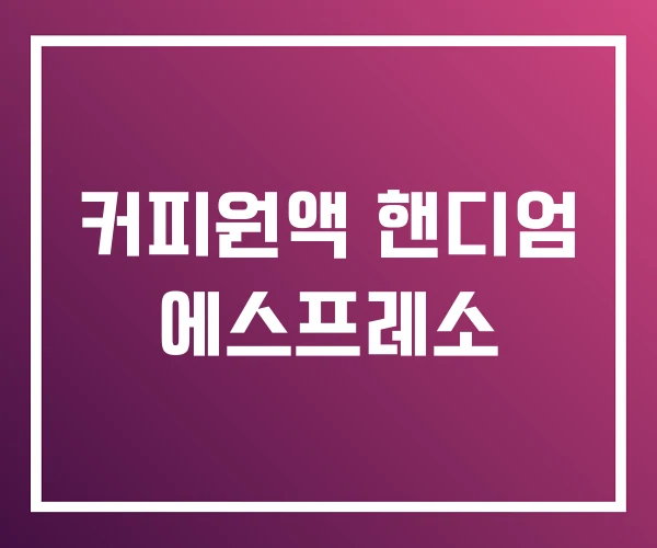 커피원액 핸디엄 에스프레소 커피원액 핸디엄 에스프레소