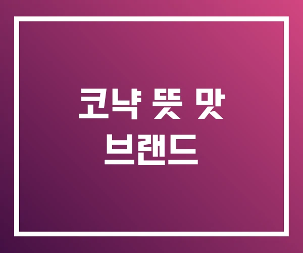 코냑 뜻 맛 브랜드 코냑 뜻 맛 브랜드