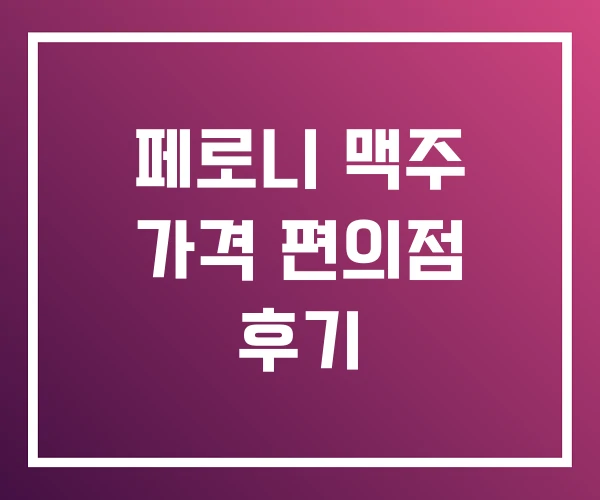 페로니 맥주 가격 편의점 후기 페로니 맥주 가격 편의점 후기