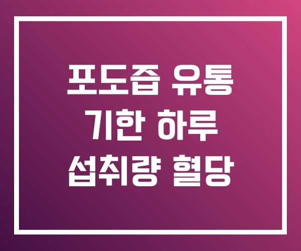포도즙 유통 기한 하루 섭취량 혈당