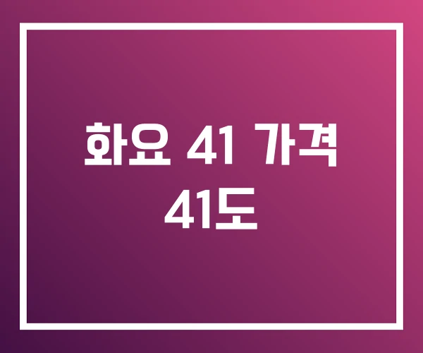 화요 41 가격 41도 화요 41 가격 41도