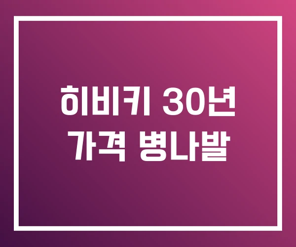 히비키 30년 가격 병나발