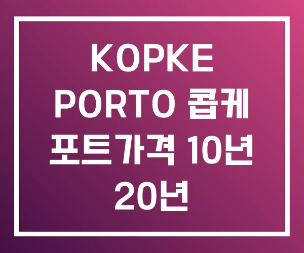 KOPKE PORTO 콥케 포트가격 10년 20년