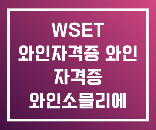 WSET 와인자격증 와인 자격증 와인소믈리에 WSET 와인자격증 와인 자격증 와인소믈리에