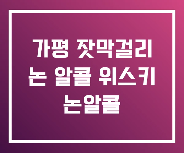 가평 잣막걸리 논 알콜 위스키 논알콜