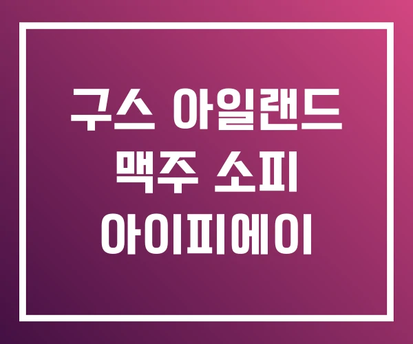 구스 아일랜드 맥주 소피 아이피에이 구스 아일랜드 맥주 소피 아이피에이
