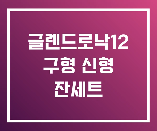글렌드로낙12 구형 신형 잔세트