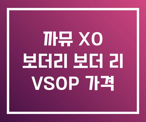 까뮤 XO 보더리 보더 리 VSOP 가격 까뮤 XO 보더리 보더 리 VSOP 가격
