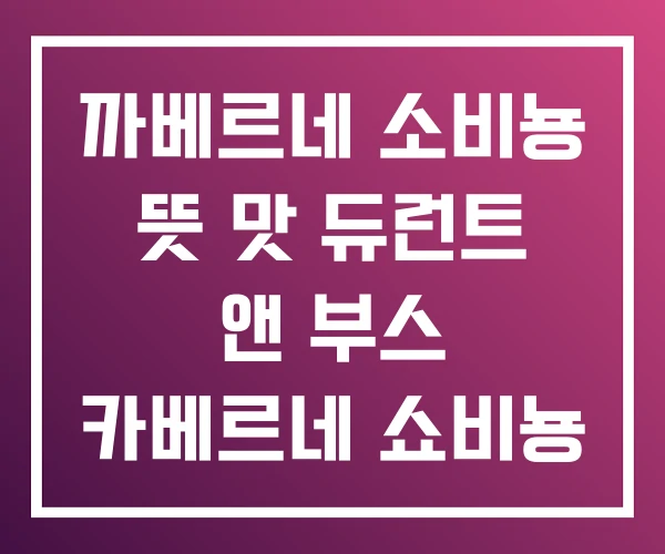 까베르네 소비뇽 뜻 맛 듀런트 앤 부스 카베르네 쇼비뇽