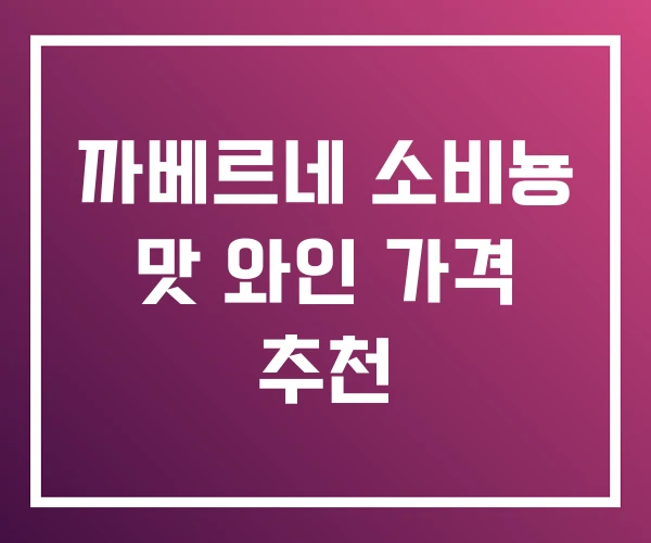 까베르네 소비뇽 맛 와인 가격 추천
