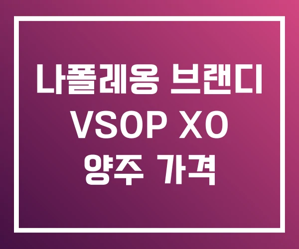 나폴레옹 브랜디 VSOP XO 양주 가격
