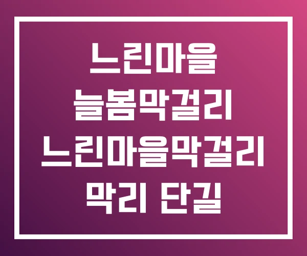 느린마을 늘봄막걸리 느린마을막걸리 막리 단길 느린마을 늘봄막걸리 느린마을막걸리 막리 단길