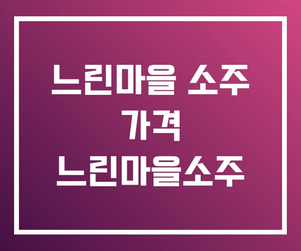 느린마을 소주 가격 느린마을소주 느린마을 소주 가격 느린마을소주