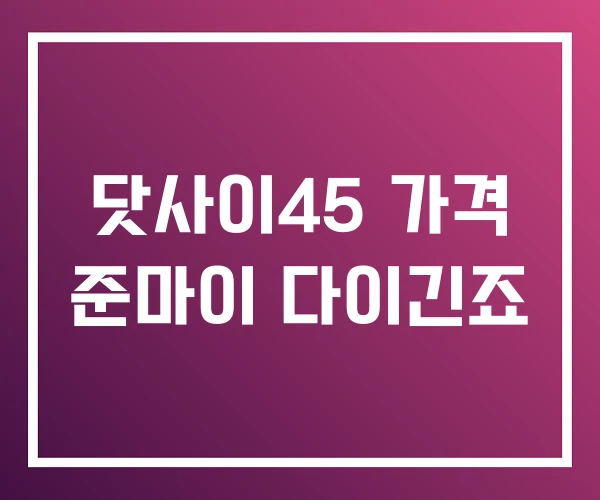 닷사이45 가격 준마이 다이긴죠