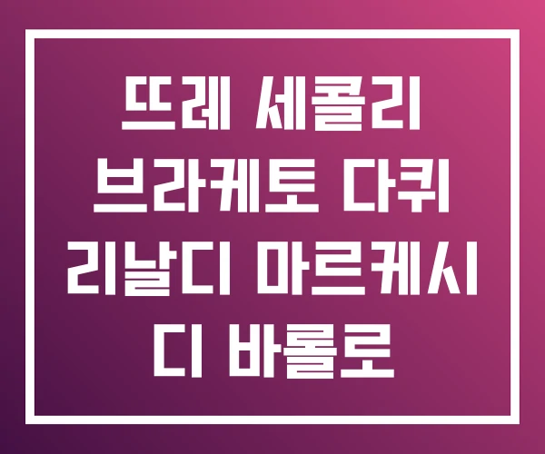 뜨레 세콜리 브라케토 다퀴 리날디 마르케시 디 바롤로 뜨레 세콜리 브라케토 다퀴 리날디 마르케시 디 바롤로