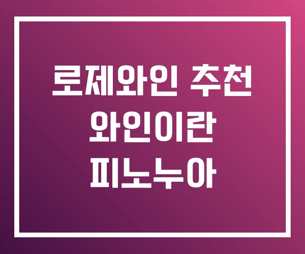 로제와인 추천 와인이란 피노누아