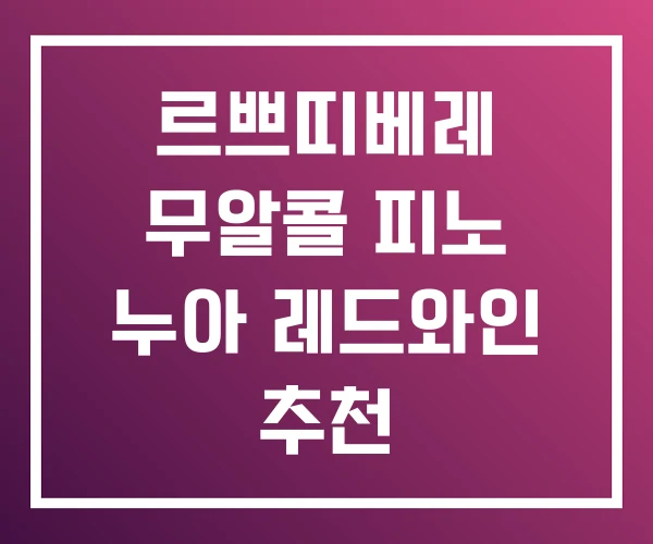 르쁘띠베레 무알콜 피노 누아 레드와인 추천 르쁘띠베레 무알콜 피노 누아 레드와인 추천