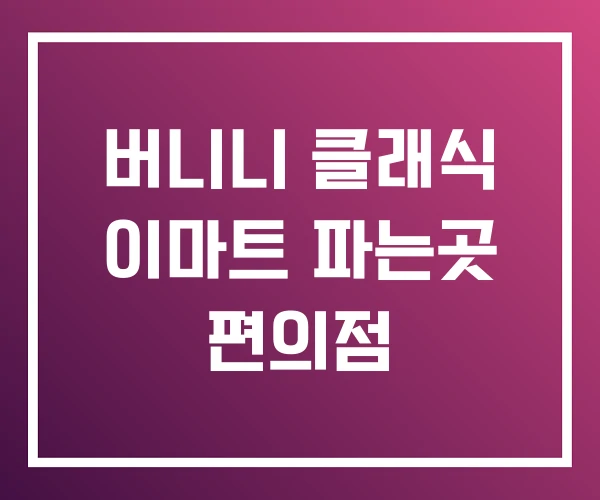 버니니 클래식 이마트 파는곳 편의점