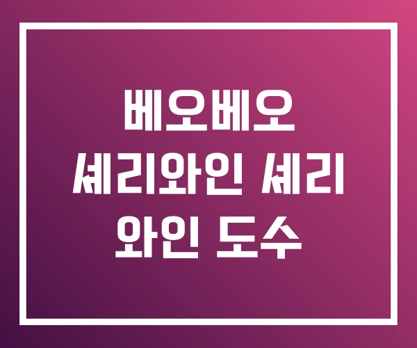 베오베오 셰리와인 셰리 와인 도수