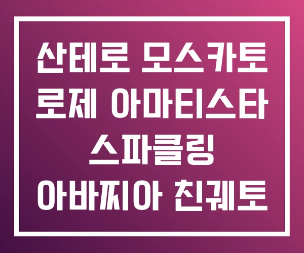 산테로 모스카토 로제 아마티스타 스파클링 아바찌아 친궤토 산테로 모스카토 로제 아마티스타 스파클링 아바찌아 친궤토