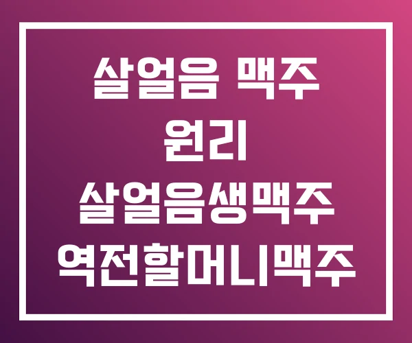 살얼음 맥주 원리 살얼음생맥주 역전할머니맥주 살얼음 맥주 원리 살얼음생맥주 역전할머니맥주