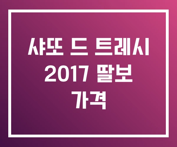 샤또 드 트레시 2017 딸보 가격