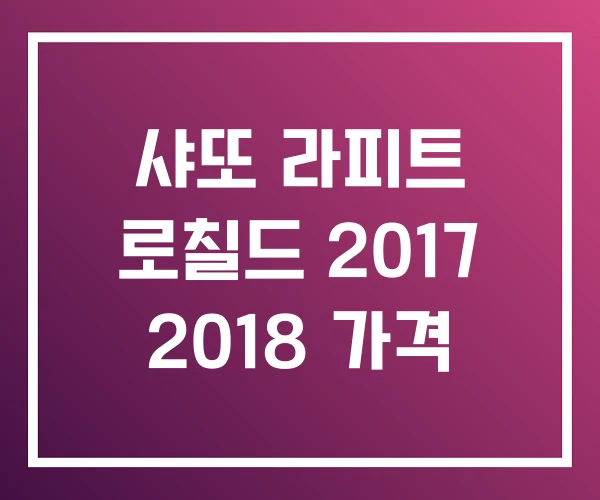 샤또 라피트 로칠드 2017 2018 가격 샤또 라피트 로칠드 2017 2018 가격