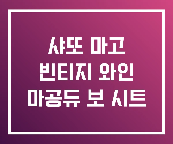 샤또 마고 빈티지 와인 마공듀 보 시트 샤또 마고 빈티지 와인 마공듀 보 시트