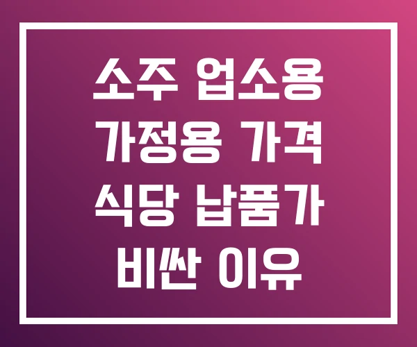 소주 업소용 가정용 가격 식당 납품가 비싼 이유 소주 업소용 가정용 가격 식당 납품가 비싼 이유