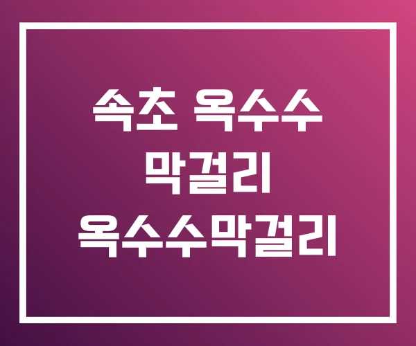 속초 옥수수 막걸리 옥수수막걸리 속초 옥수수 막걸리 옥수수막걸리