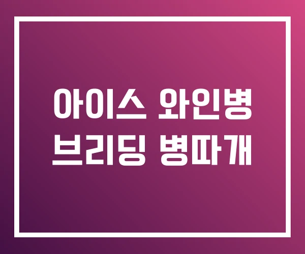 아이스 와인병 브리딩 병따개 아이스 와인병 브리딩 병따개