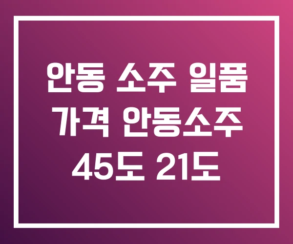 안동 소주 일품 가격 안동소주 45도 21도