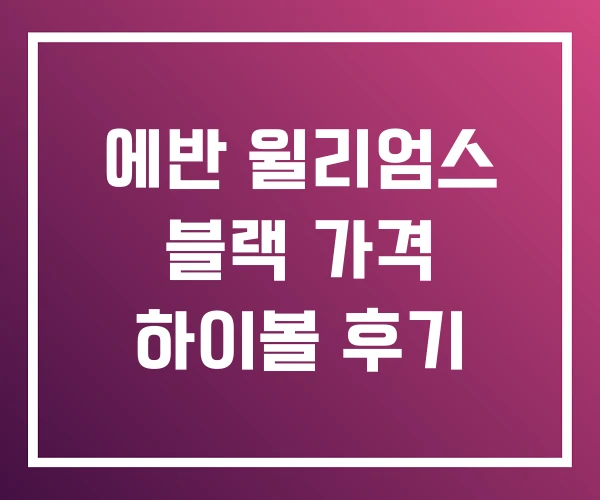 에반 윌리엄스 블랙 가격 하이볼 후기 에반 윌리엄스 블랙 가격 하이볼 후기