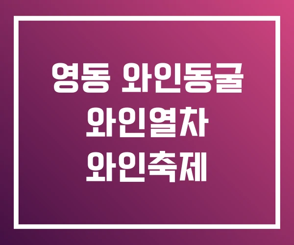 영동 와인동굴 와인열차 와인축제