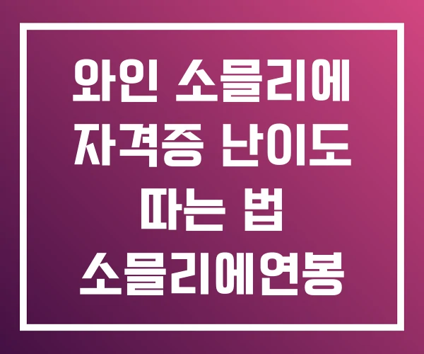 와인 소믈리에 자격증 난이도 따는 법 소믈리에연봉 와인 소믈리에 자격증 난이도 따는 법 소믈리에연봉