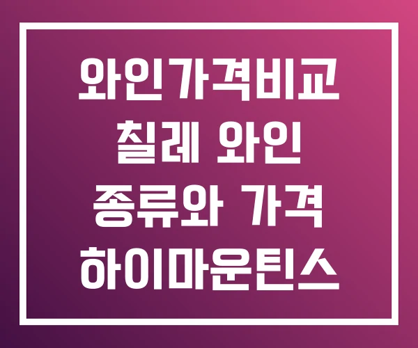 와인가격비교 칠레 와인 종류와 가격 하이마운틴스 와인가격
