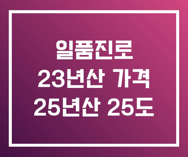 일품진로 23년산 가격 25년산 25도 일품진로 23년산 가격 25년산 25도