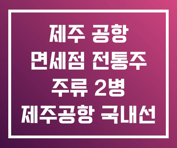 제주 공항 면세점 전통주 주류 2병 제주공항 국내선 제주 공항 면세점 전통주 주류 2병 제주공항 국내선