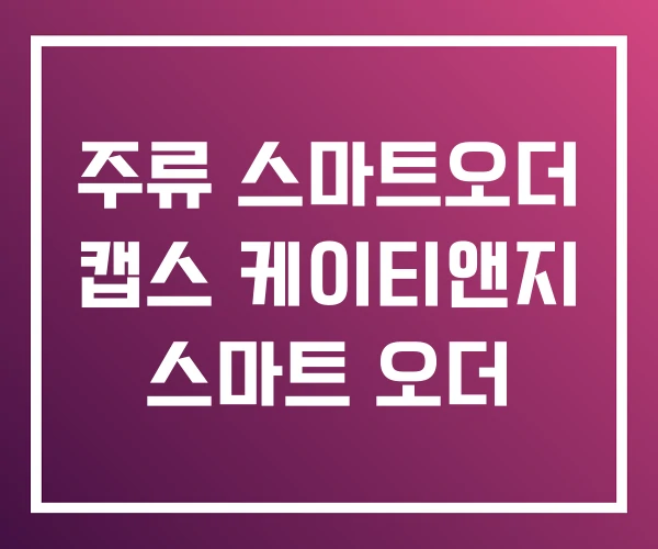 주류 스마트오더 캡스 케이티앤지 스마트 오더