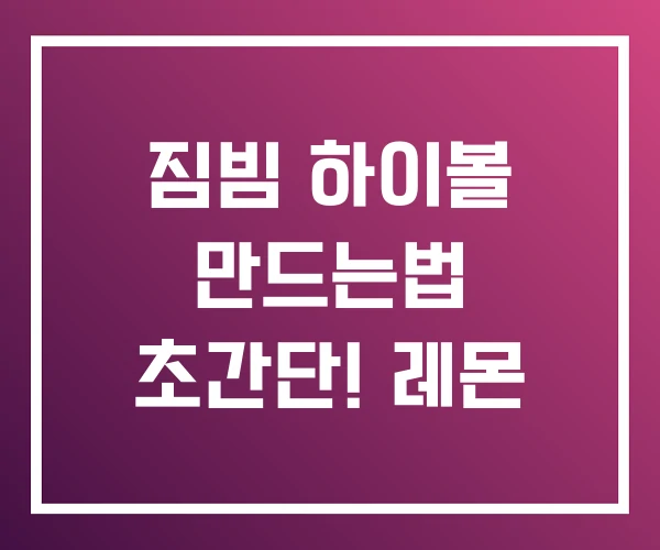 짐빔 하이볼 만드는법 초간단! 레몬
