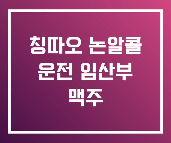 칭따오 논알콜 운전 임산부 맥주 칭따오 논알콜 운전 임산부 맥주