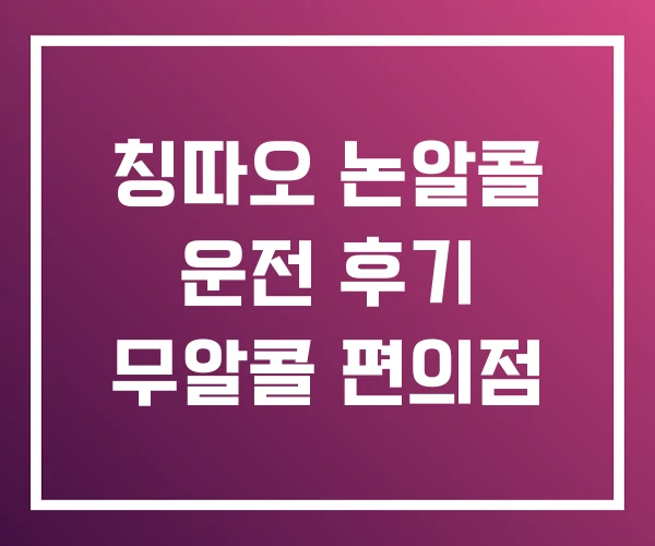 칭따오 논알콜 운전 후기 무알콜 편의점 칭따오 논알콜 운전 후기 무알콜 편의점