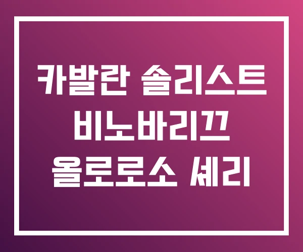 카발란 솔리스트 비노바리끄 올로로소 셰리 카발란 솔리스트 비노바리끄 올로로소 셰리